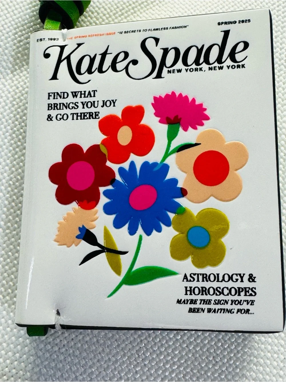 Kate Spade Fresh Picks Magazine Charm 🌸 RARE OPENS Book Keychain NWT Collecto - Picture 4 of 11